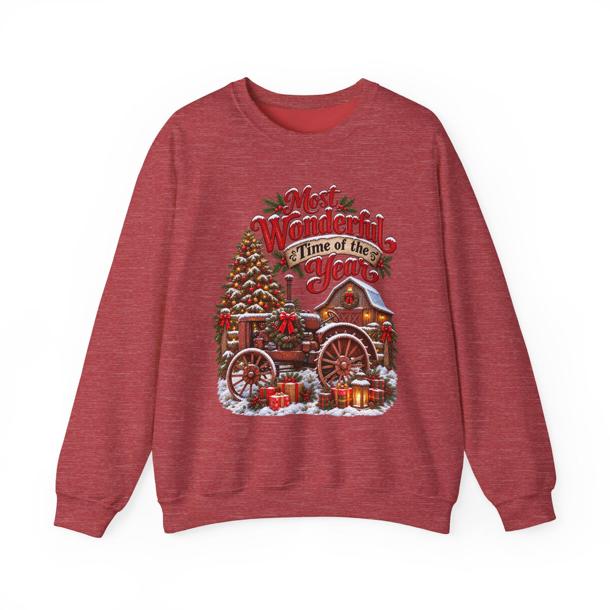 Most Wonderful Time of the Year Sweatshirt | Christmas Vintage Wagon Tree Design