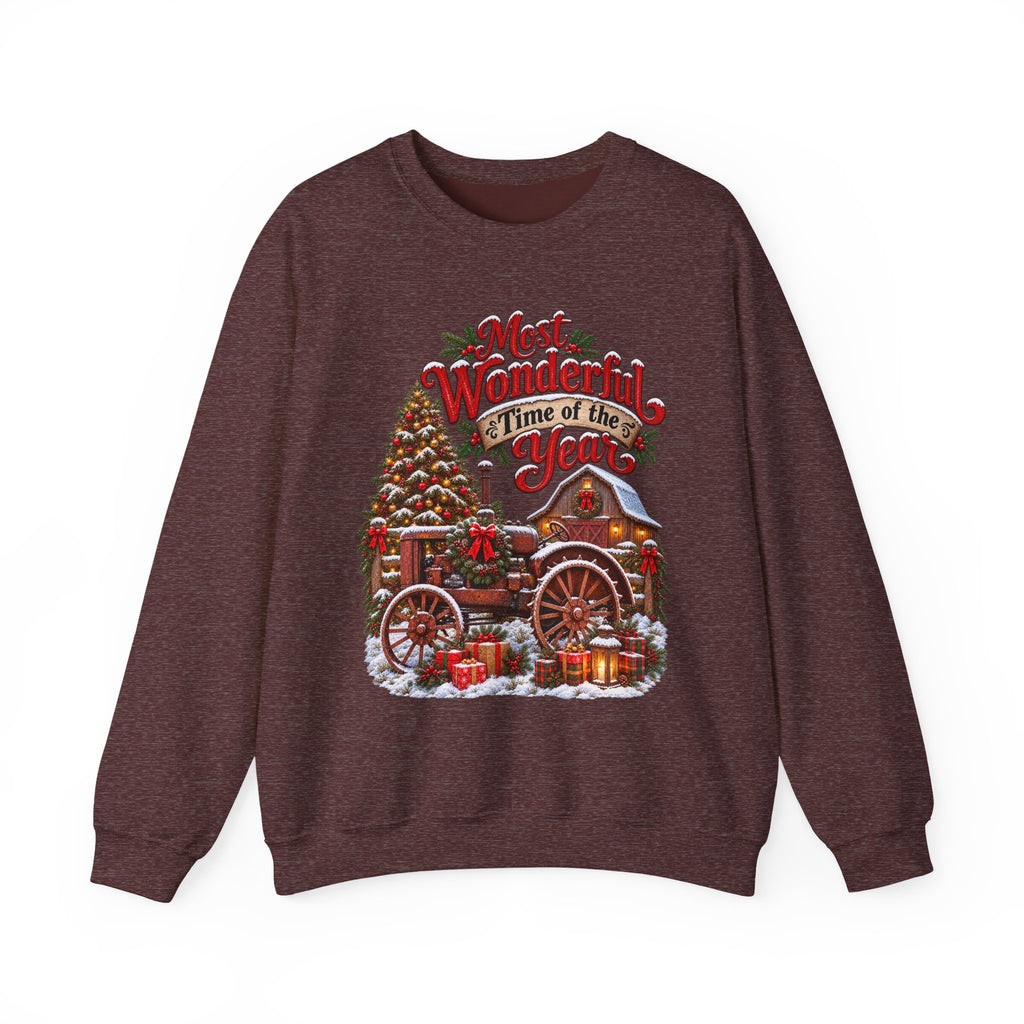 Most Wonderful Time of the Year Sweatshirt | Christmas Vintage Wagon Tree Design