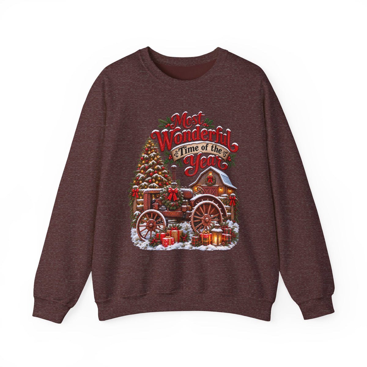 Most Wonderful Time of the Year Sweatshirt | Christmas Vintage Wagon Tree Design