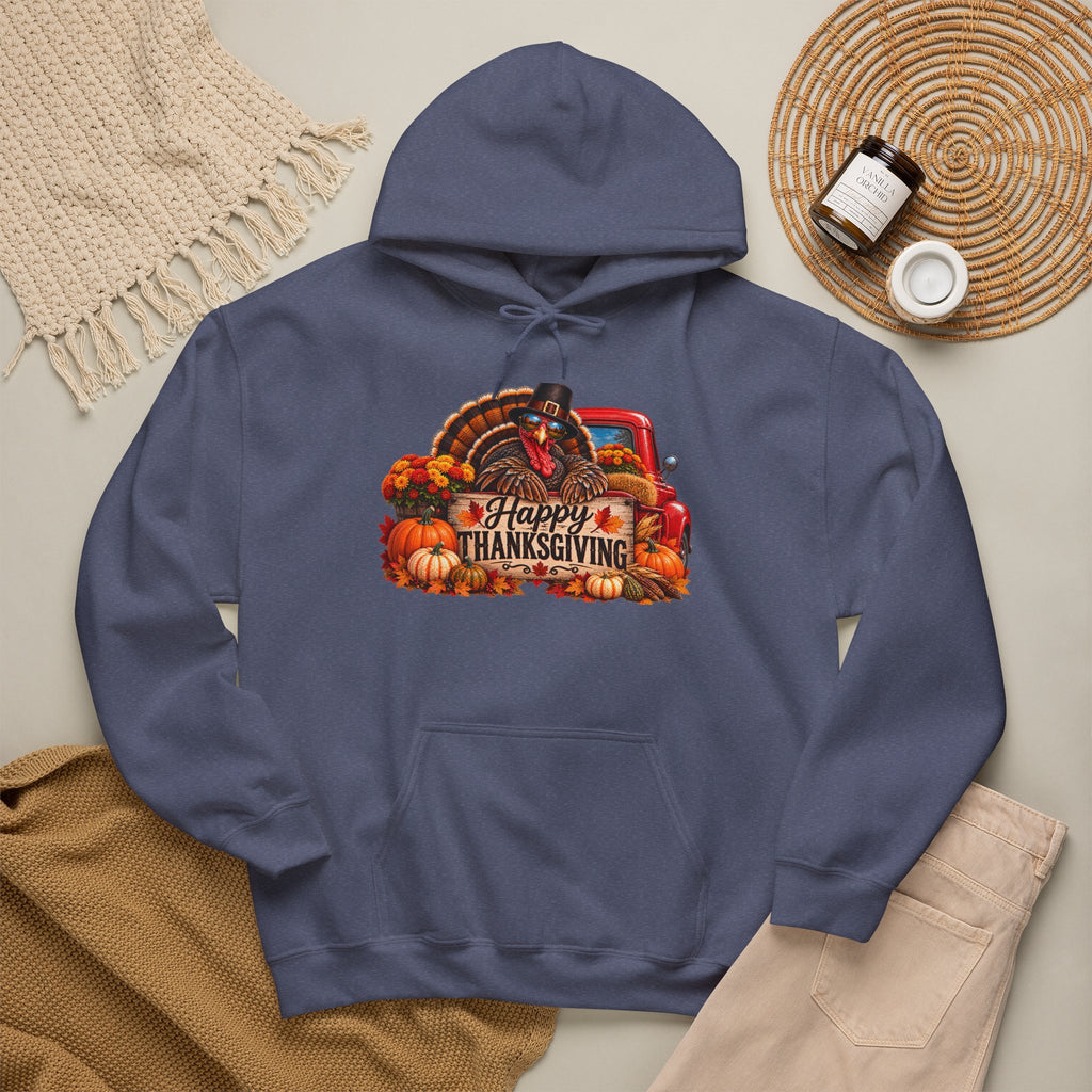 Thanksgiving Vintage Truck Hoodie – Happy Thanksgiving Fall Harvest Sweatshirt