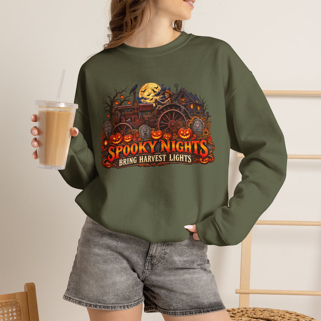 Spooky Nights Harvest Lights sweatshirt | Halloween pumpkin moon crewneck