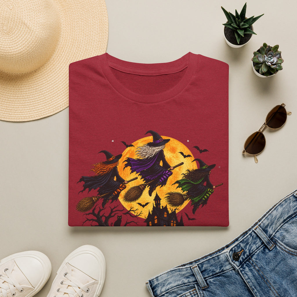 Witching You a Happy Halloween T-Shirt | Witch, Bats, Pumpkin, Moon