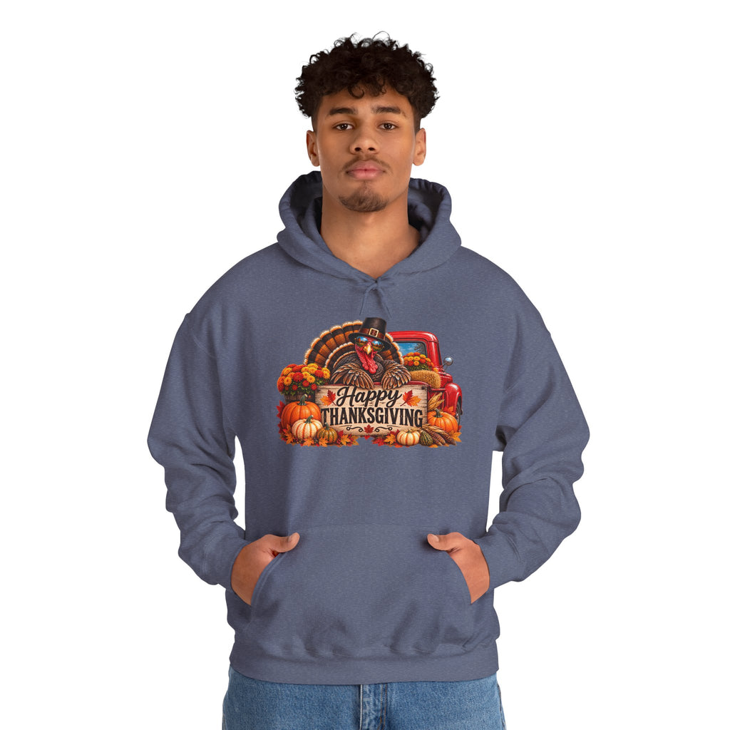 Thanksgiving Vintage Truck Hoodie – Happy Thanksgiving Fall Harvest Sweatshirt