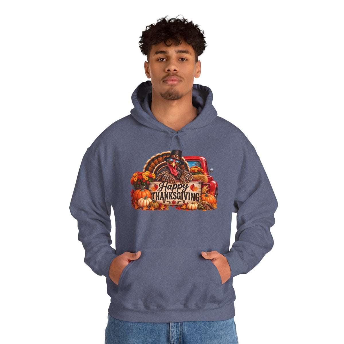 Thanksgiving Vintage Truck Hoodie – Happy Thanksgiving Fall Harvest Sweatshirt
