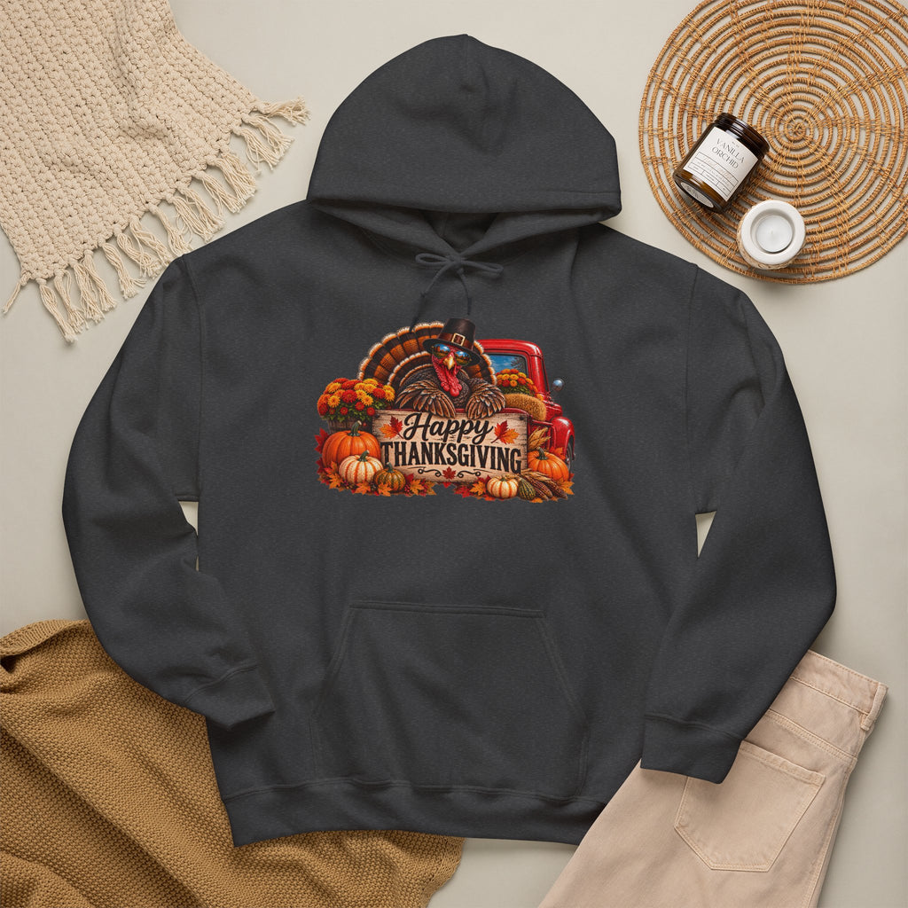 Thanksgiving Vintage Truck Hoodie – Happy Thanksgiving Fall Harvest Sweatshirt