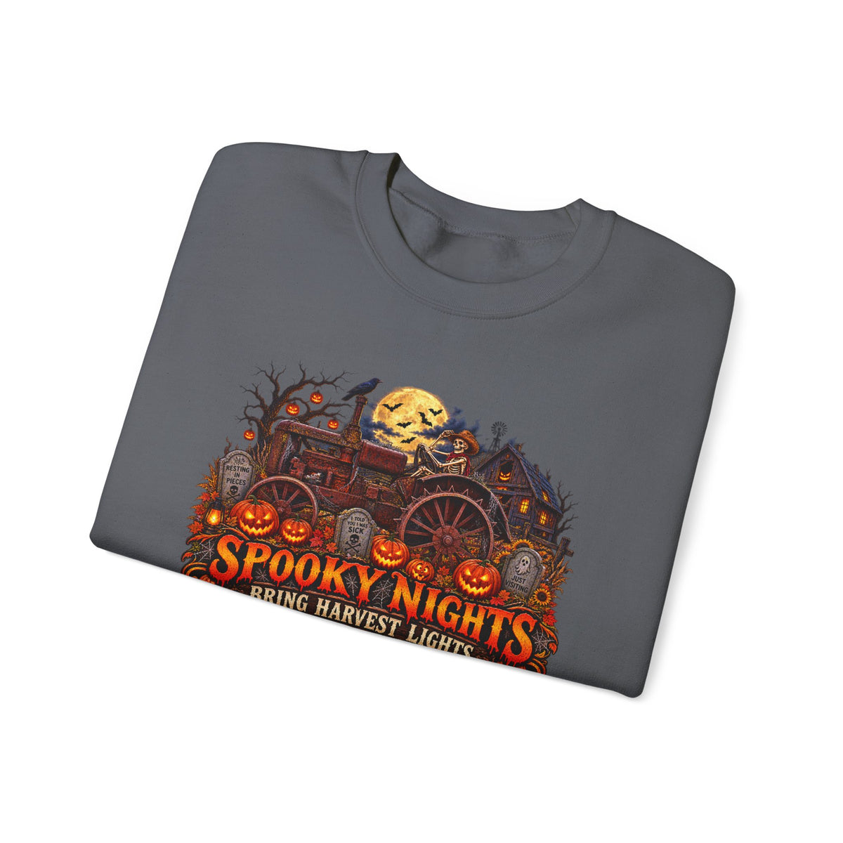 Spooky Nights Harvest Lights sweatshirt | Halloween pumpkin moon crewneck