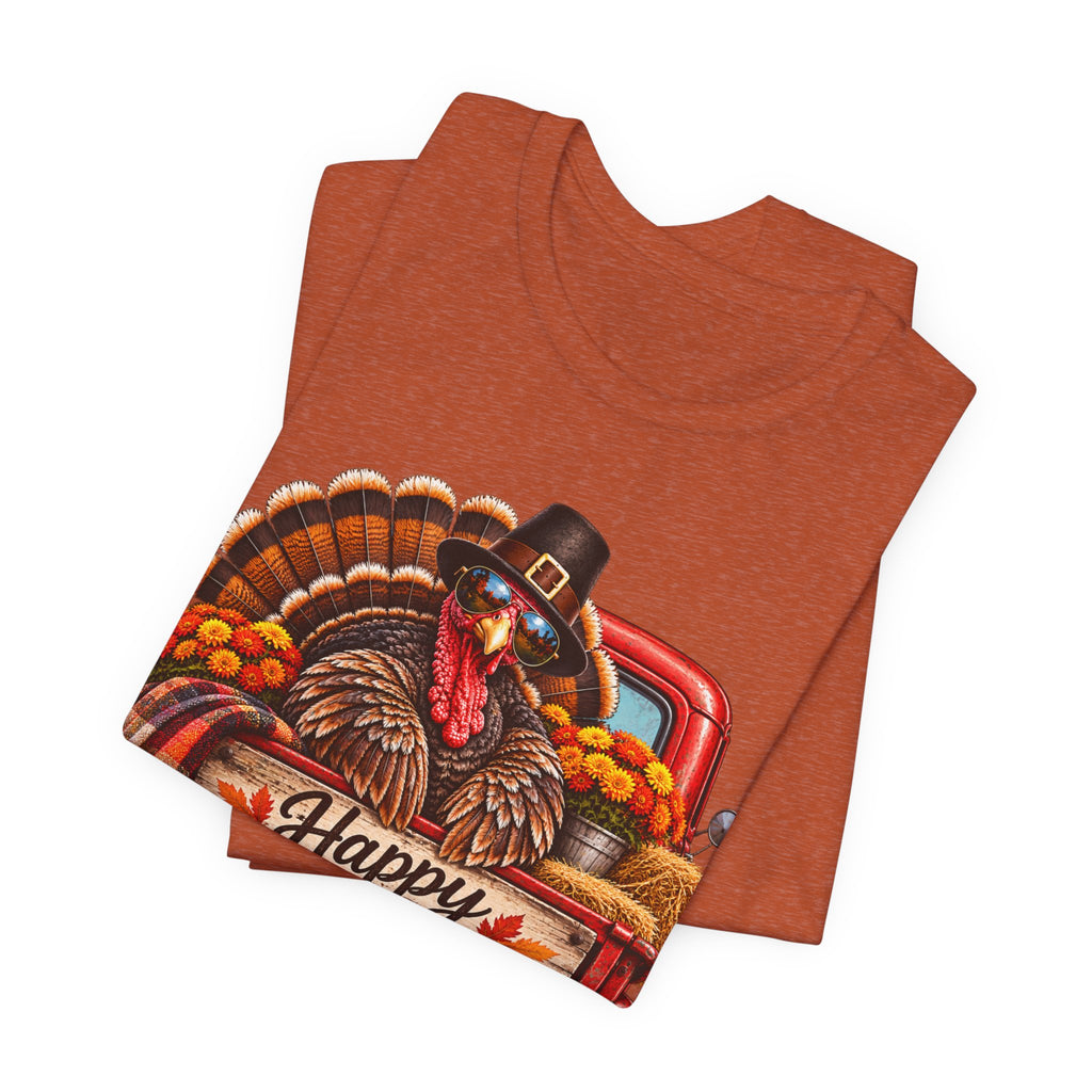 Thanksgiving Turkey T-Shirt – "Happy Thanksgiving" Fall Harvest Tee
