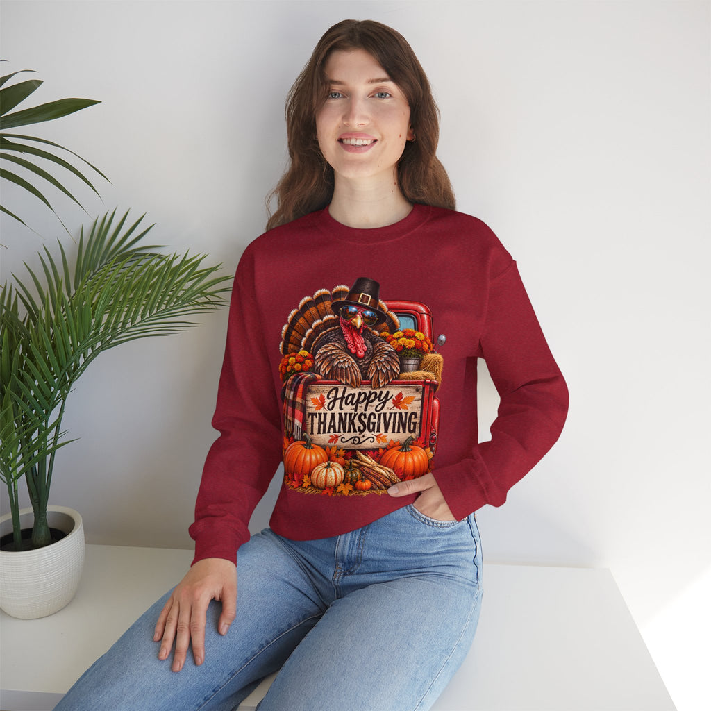 Happy Thanksgiving Turkey Sweatshirt — Fall Pumpkin Harvest Crewneck